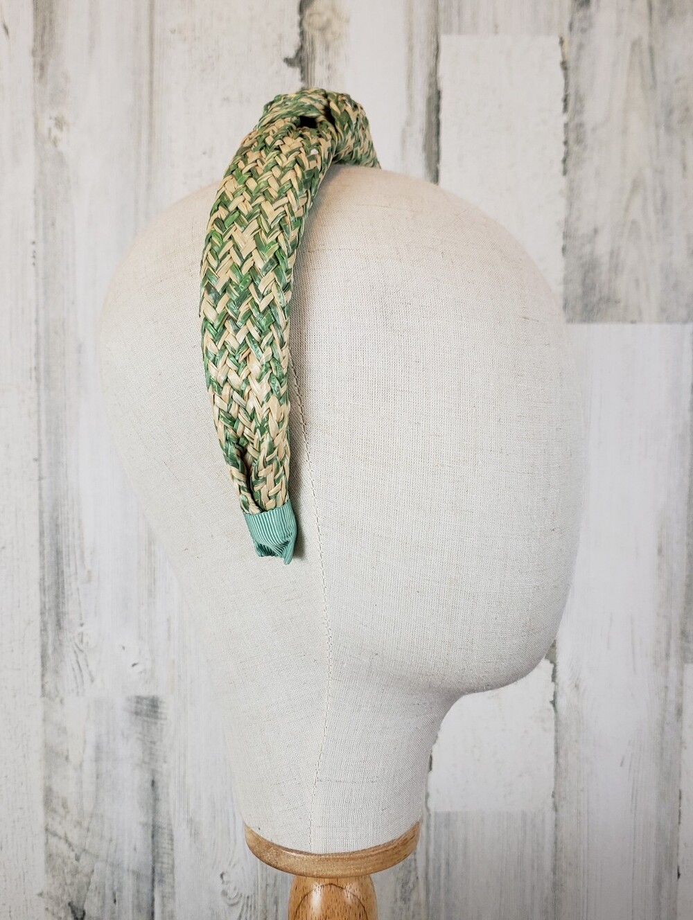 Woven Green Straw Headband - Women Accessories
